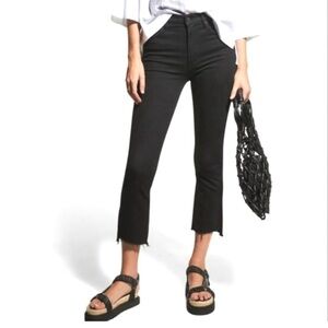 Mother The inside crop step Fray Women's Black jean Size 27